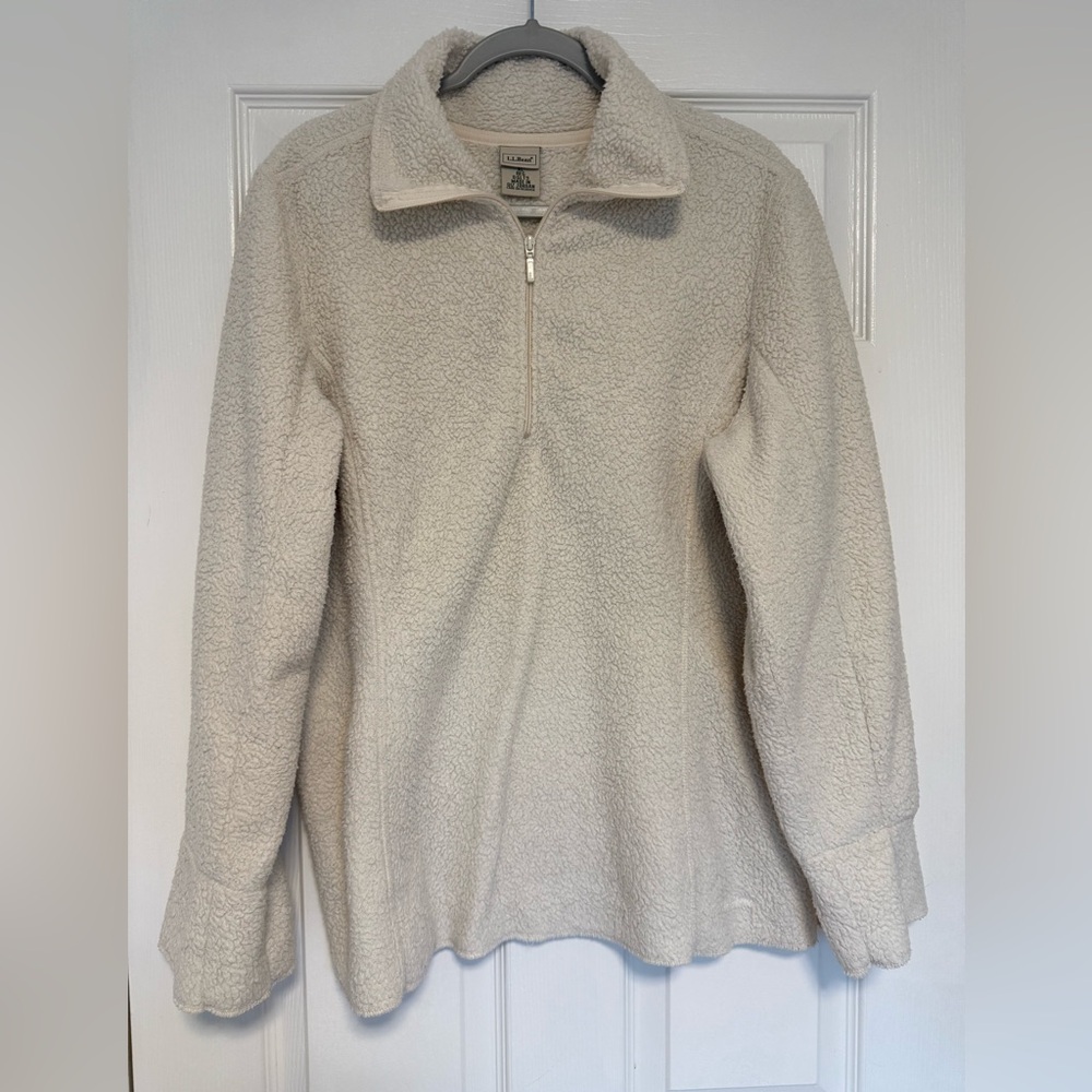 L.L.Bean Women’s Sherpa Fleece Quarter-Zip Pullover Size XL